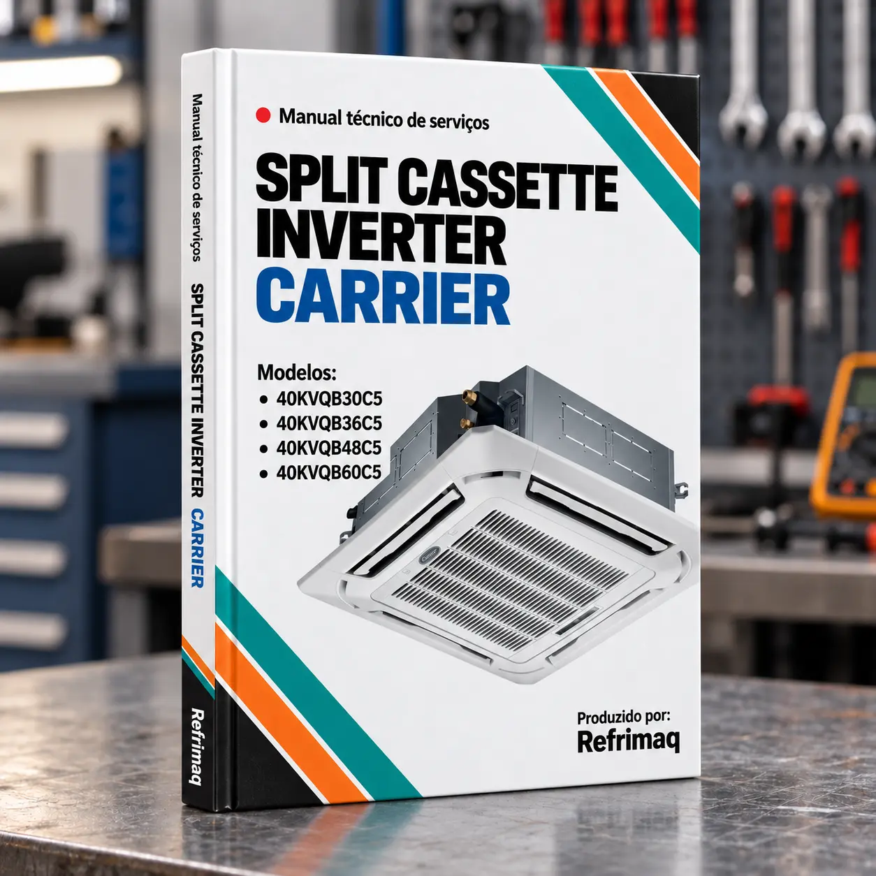 Capa do Manual Técnico de Serviços — Carrier Split Cassette Inverter 40KVQB