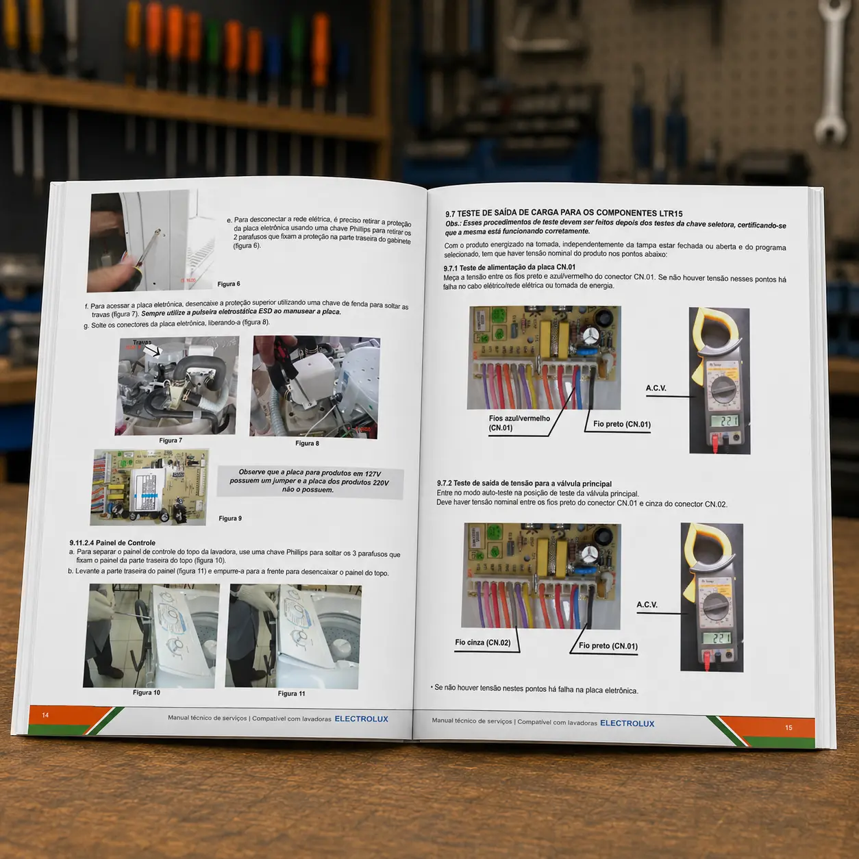 Página 2 do Manual Técnico de Serviços — Electrolux LTA15/LTR15