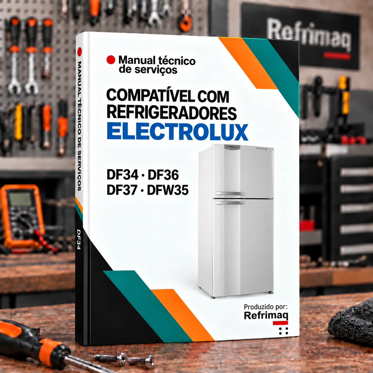 Capa do Manual Técnico de Serviços — Electrolux DF34 · DF36 · DF37 · DFW35 (Refrigerador)