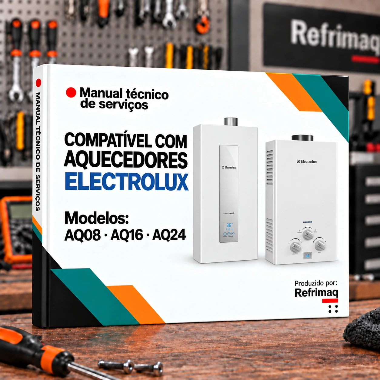 Capa do Manual Técnico de Serviços — Electrolux AQ08 · AQ16 · AQ24 (Aquecedor)