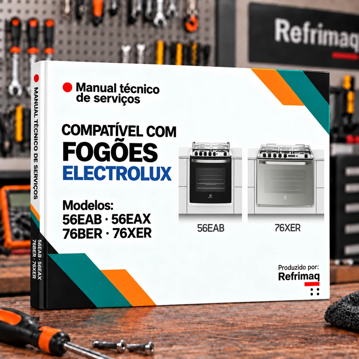 Capa do Manual Técnico de Serviços — Electrolux 56EAB · 56EAX · 76BER · 76XER