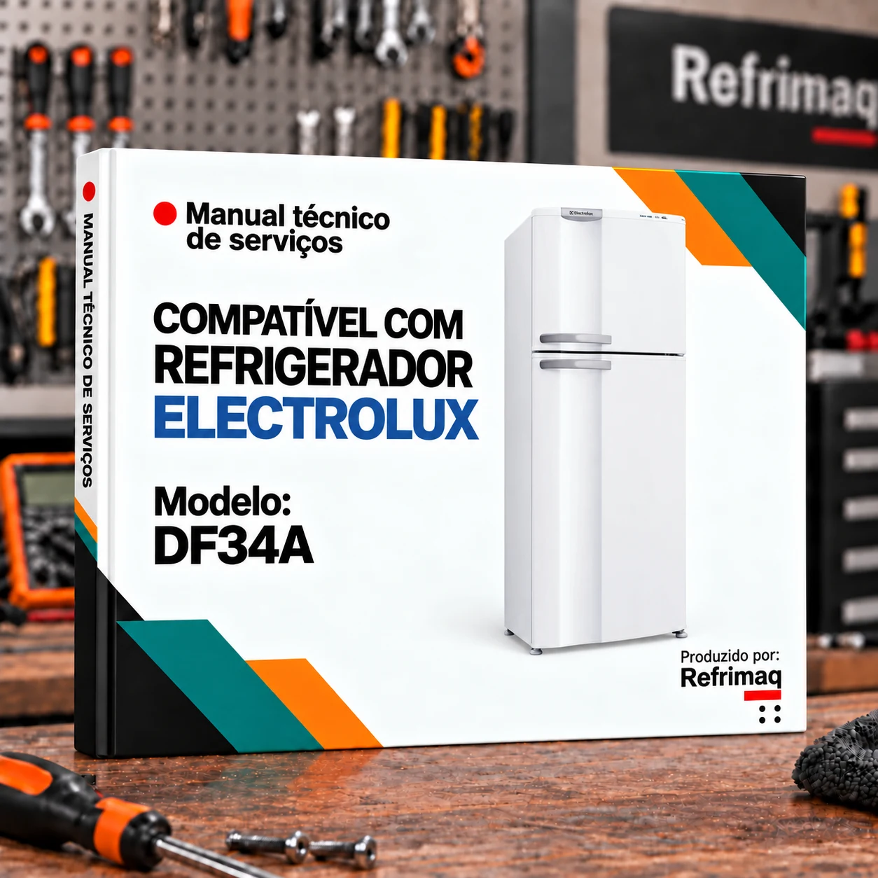 Capa do Manual Técnico de Serviços — Electrolux DF34A (Refrigerador)