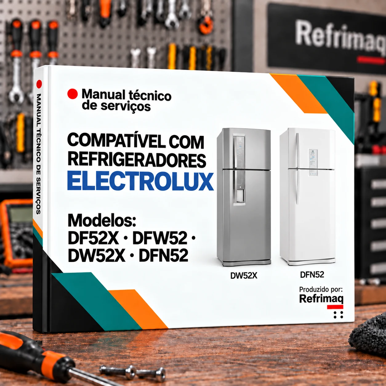 Capa do Manual Técnico de Serviços — Electrolux DF52X · DFW52 · DW52X · DFN52 (Refrigerador)