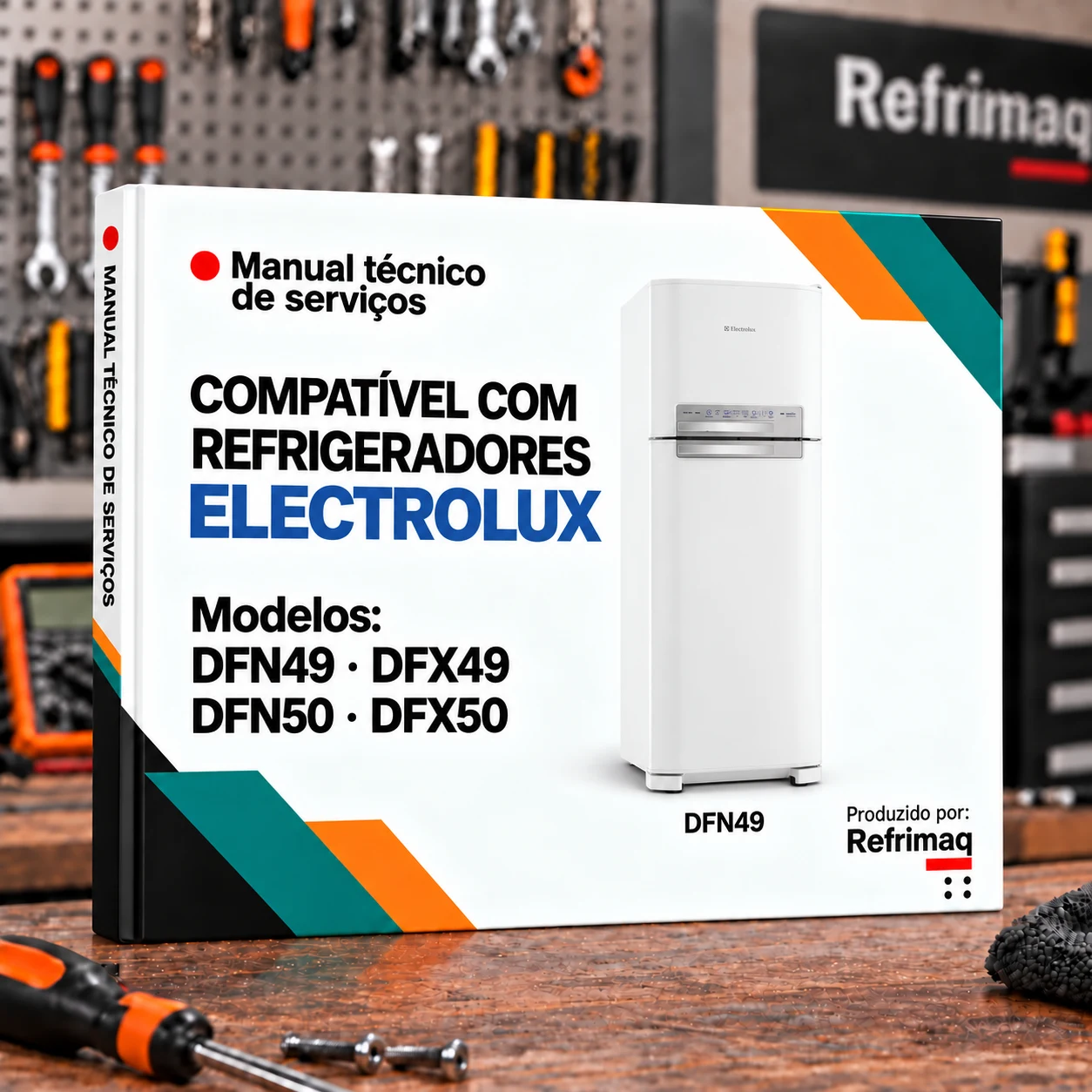 Capa do Manual Técnico de Serviços — Electrolux DFN49 · DFX49 · DFN50 · DFX50 (Refrigerador)