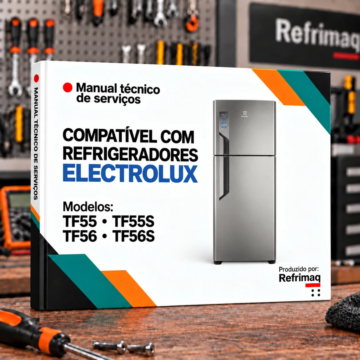 Capa do Manual Técnico de Serviços — Electrolux TF56 · TF56S · TF55 · TF55S (Refrigerador)