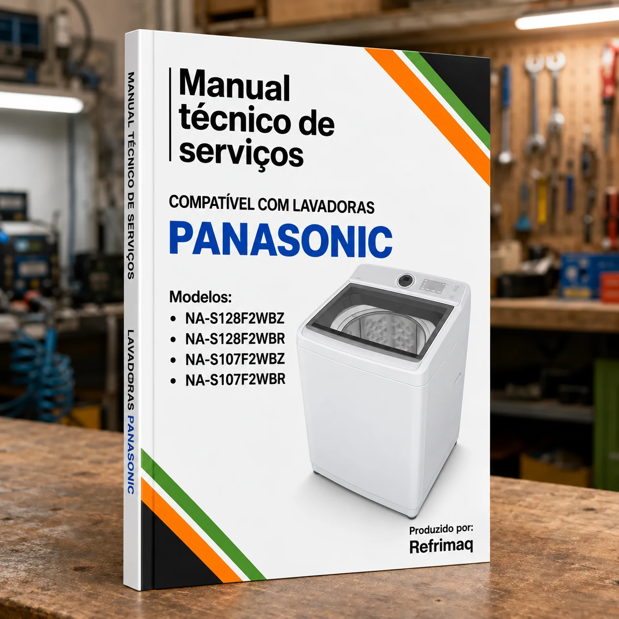 Capa do Manual Técnico de Serviços — Panasonic NA-S128 · NA-S107 (Lavadora de Roupas)