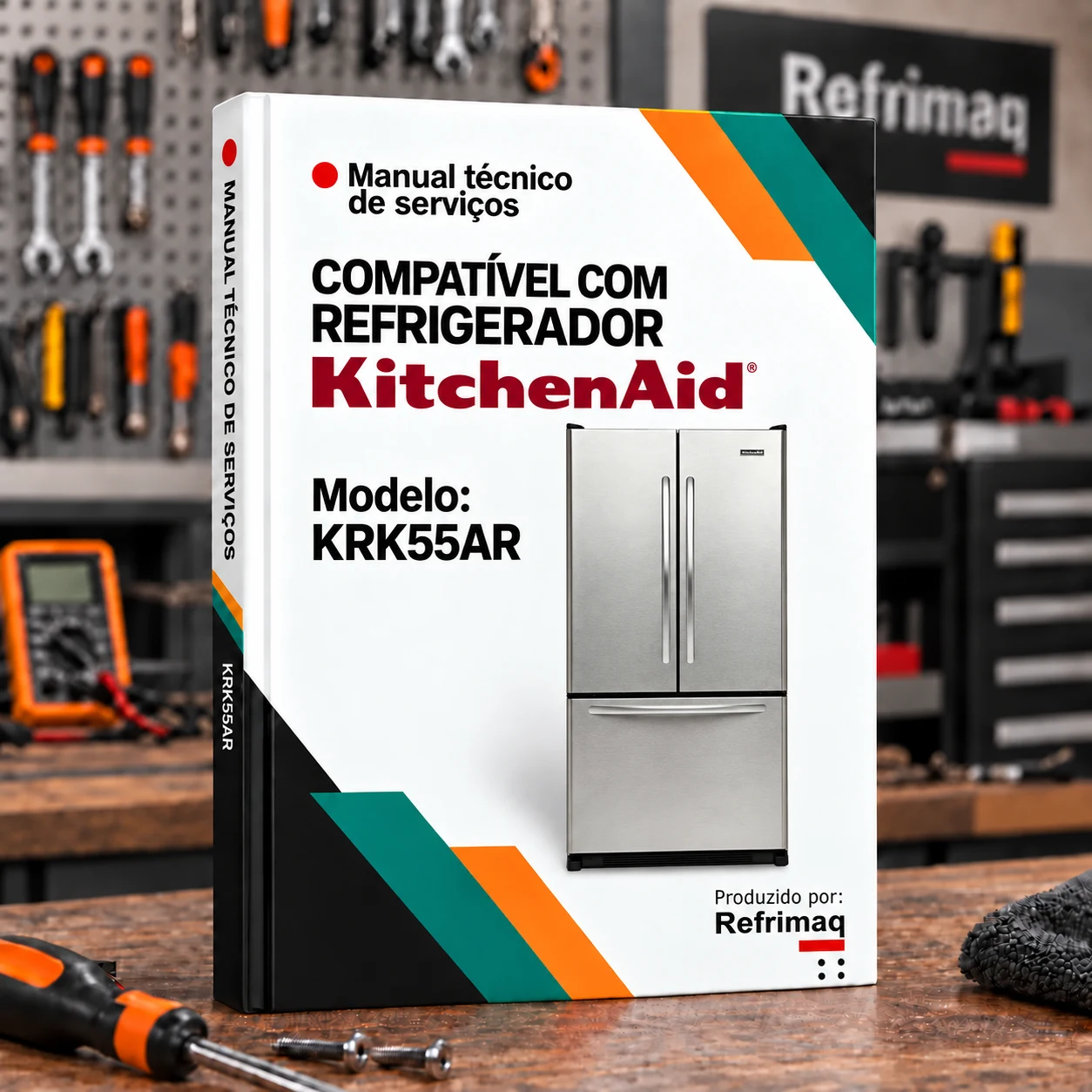 Capa do Manual Técnico de Serviços — KitchenAid KRK55 (Refrigerador)