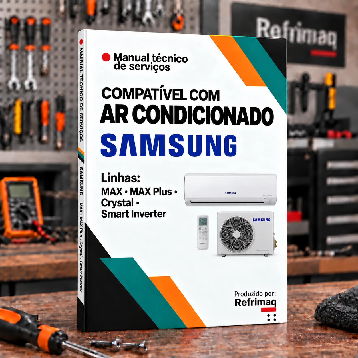 Capa do Manual Técnico de Serviços — Samsung MAX · MAX Plus · Crystal · Smart Inverter (Ar Condicionado)
