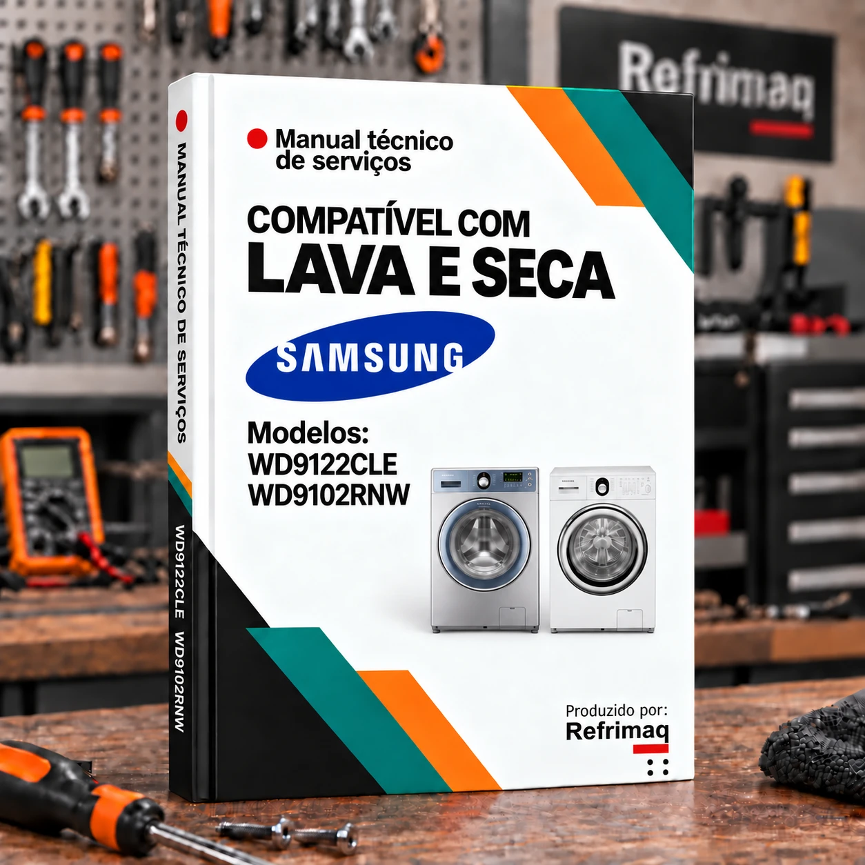 Capa do Manual Técnico de Serviços — Samsung WD9122CLE · WD9102RNW (Lava e Seca Front-Load)